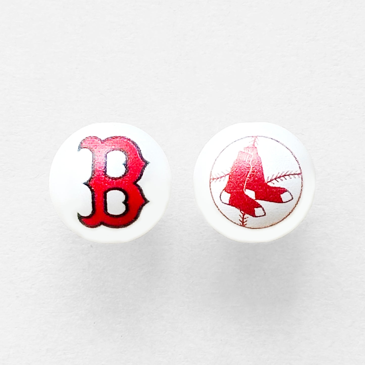 16mm Pearl Baseball Team Gumball Acrylic Beads