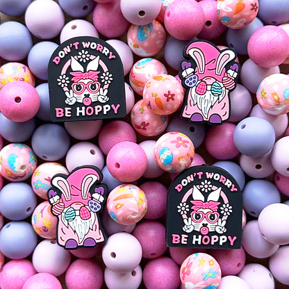 24Pcs Easter Assorted Beads,Mixed Focal Beads,Silicone Beads,Jewelry Beads