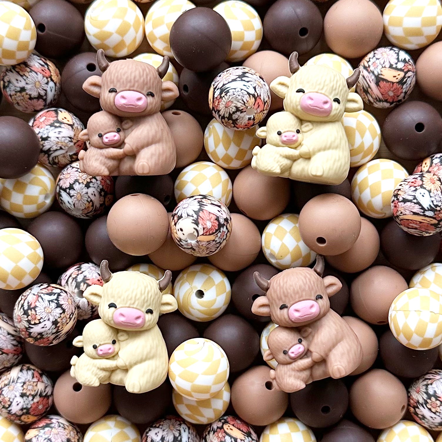 24Pcs Highland Cow Focal Beads Assorted Pack,Western Bead