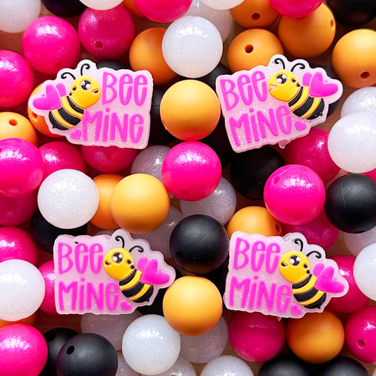 24Pcs Valentines Day Beads Mix,Focal Beads Assorted,Silicone Beads