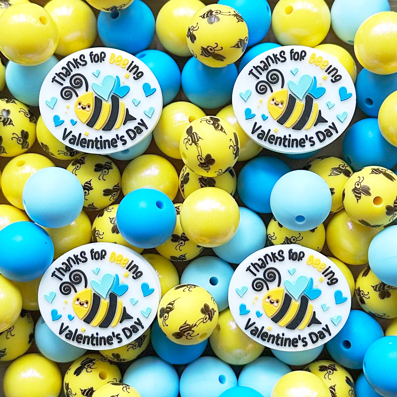 24Pcs Valentines Day Bee Focal Beads Assorted Pack