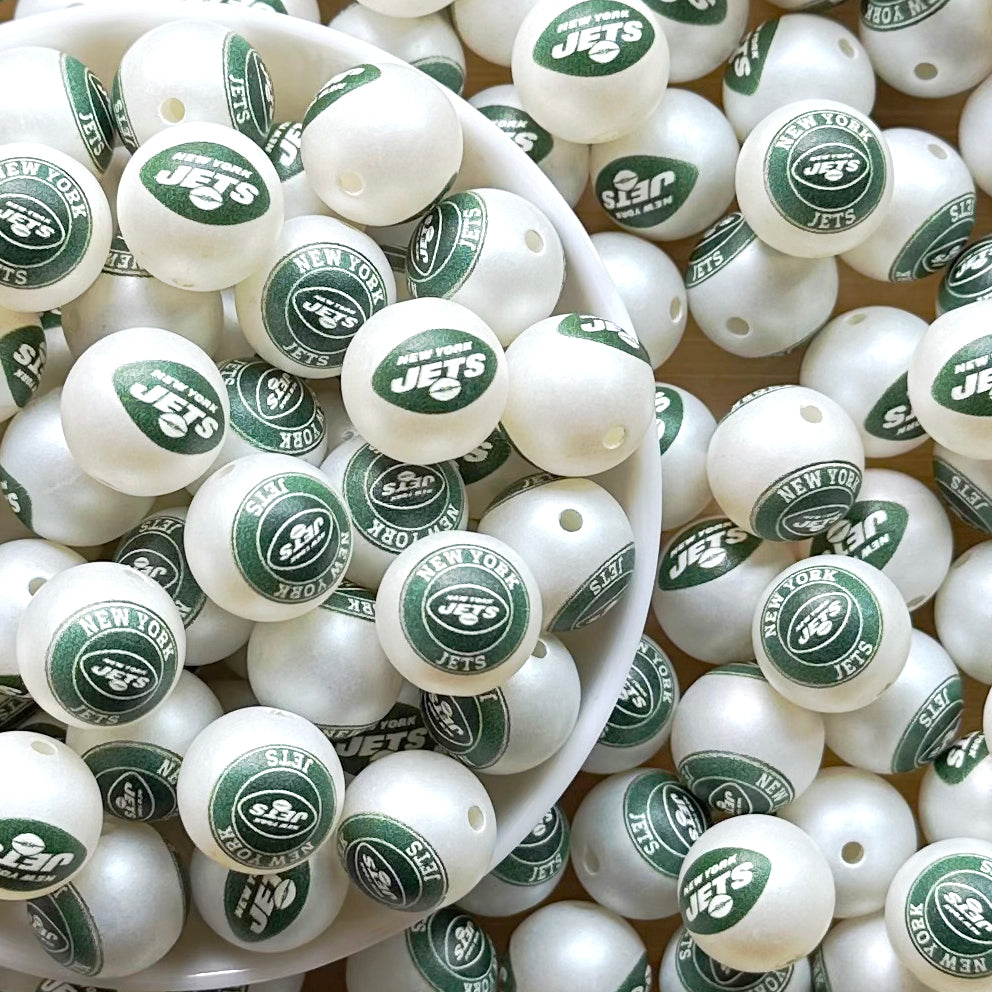 16mm Football Team Acrylic Beads,Frosted Pearl Gumball Beads