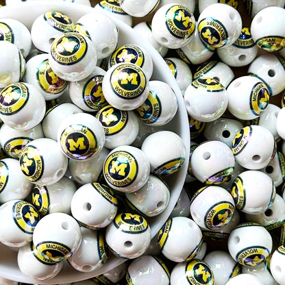 16mm UV College Football Team Gumball Acrylic Beads
