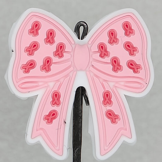 Pink Ribbon Bow Breast Cancer Awareness Focal