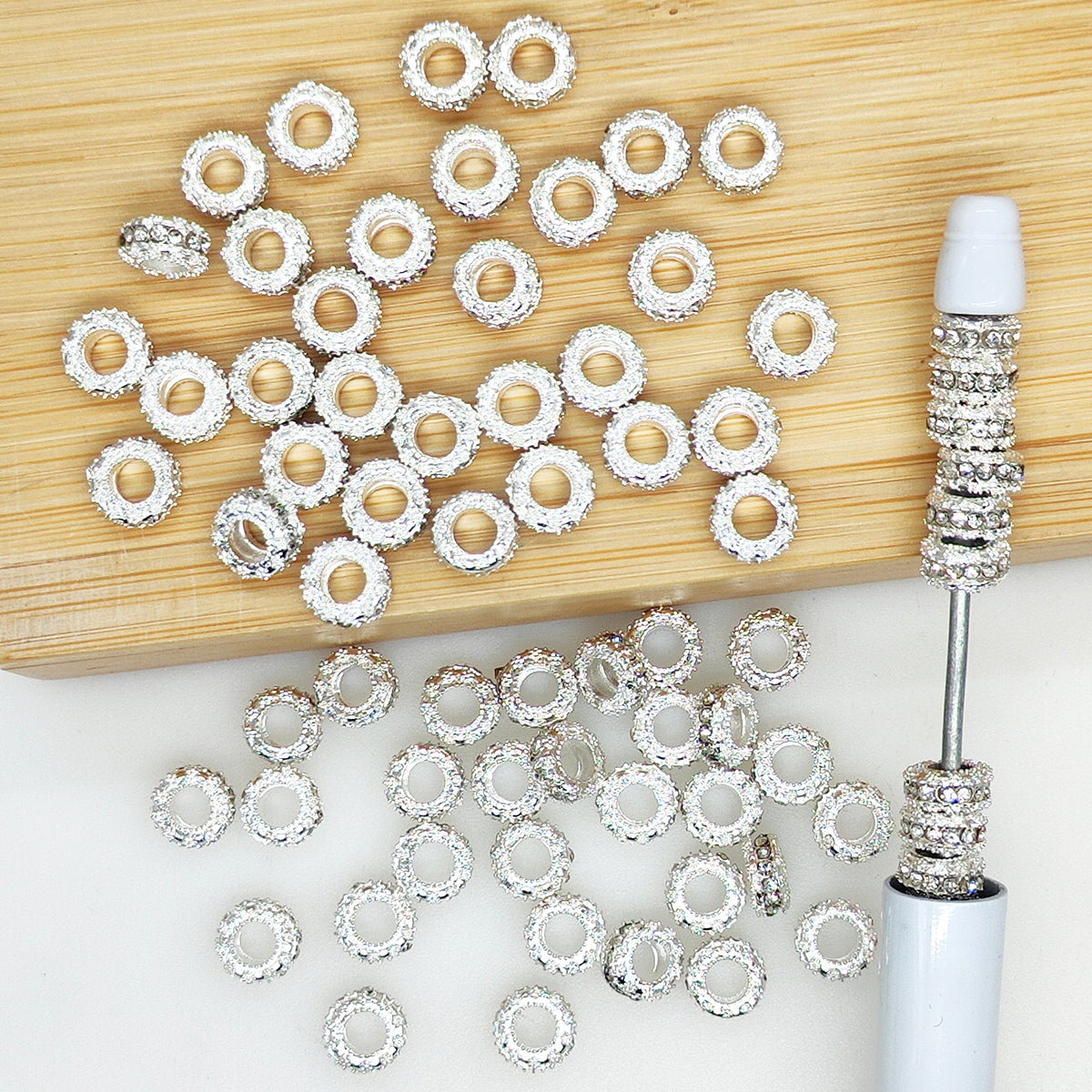 8mm Crystal Rhinestone Spacer Beads,Rondelle Beads