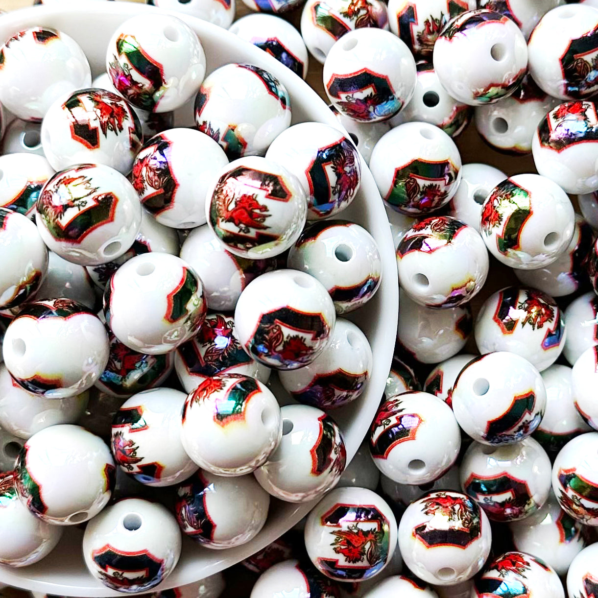 16mm UV College Football Team Gumball Acrylic Beads