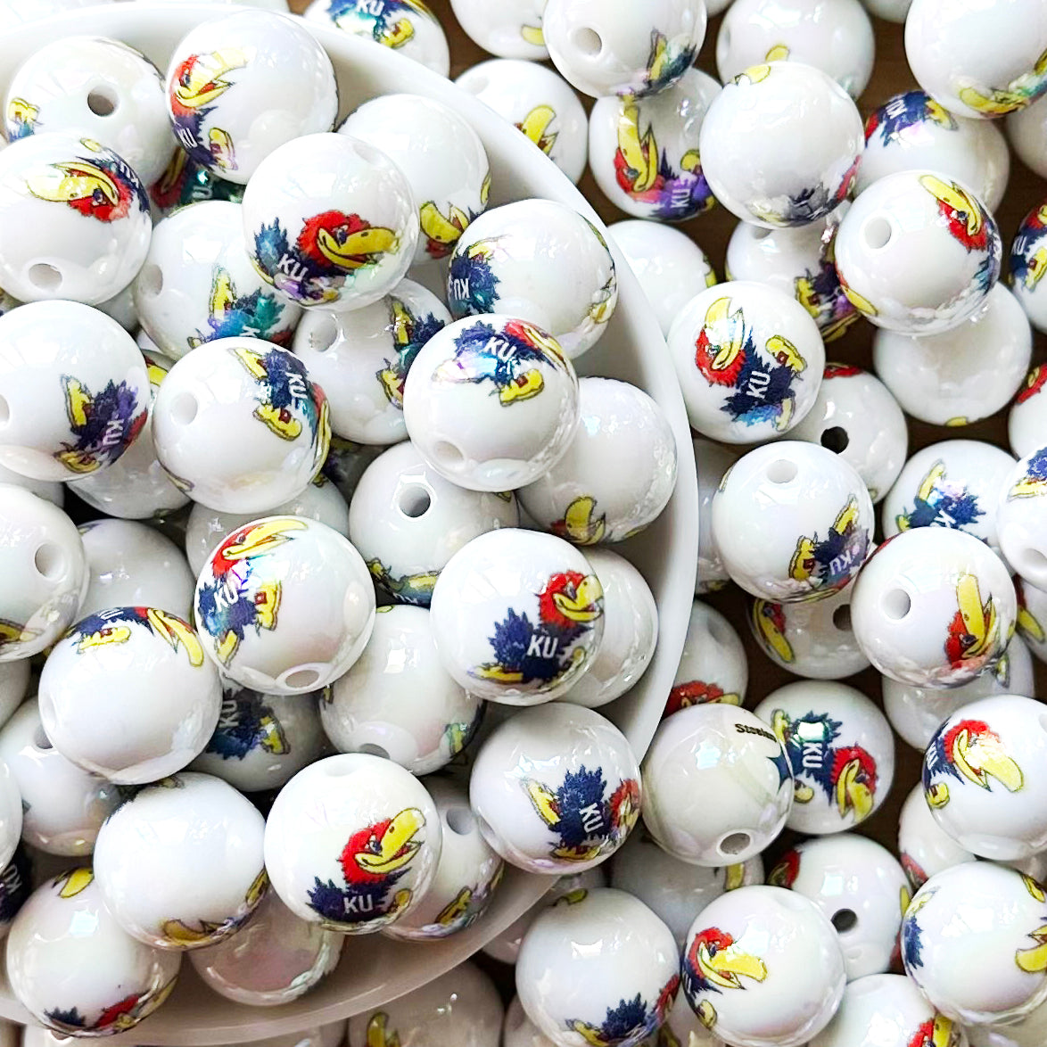 16mm UV College Football Team Gumball Acrylic Beads