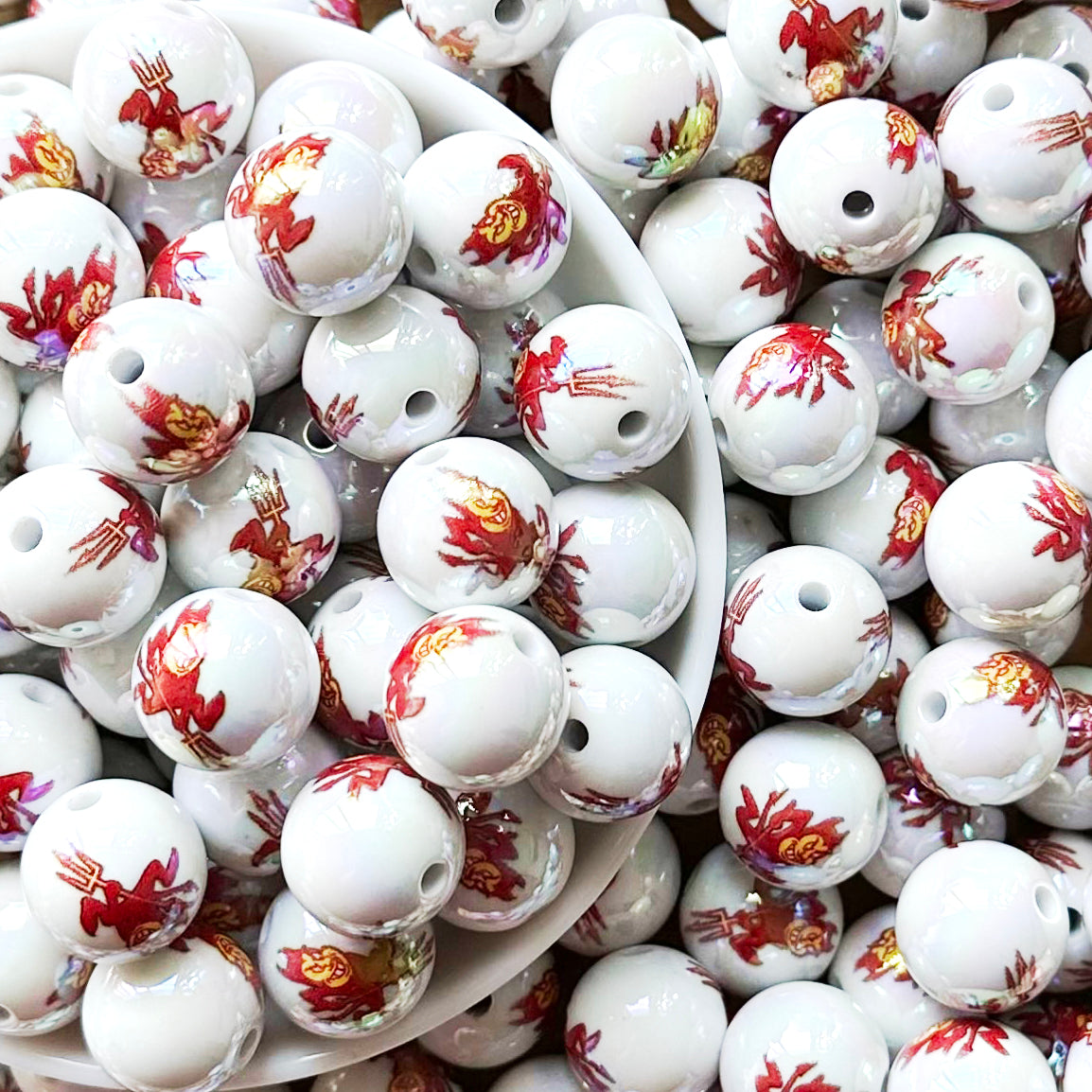 16mm UV College Football Team Gumball Acrylic Beads