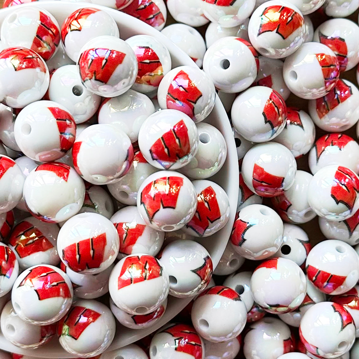 16mm UV College Football Team Gumball Acrylic Beads