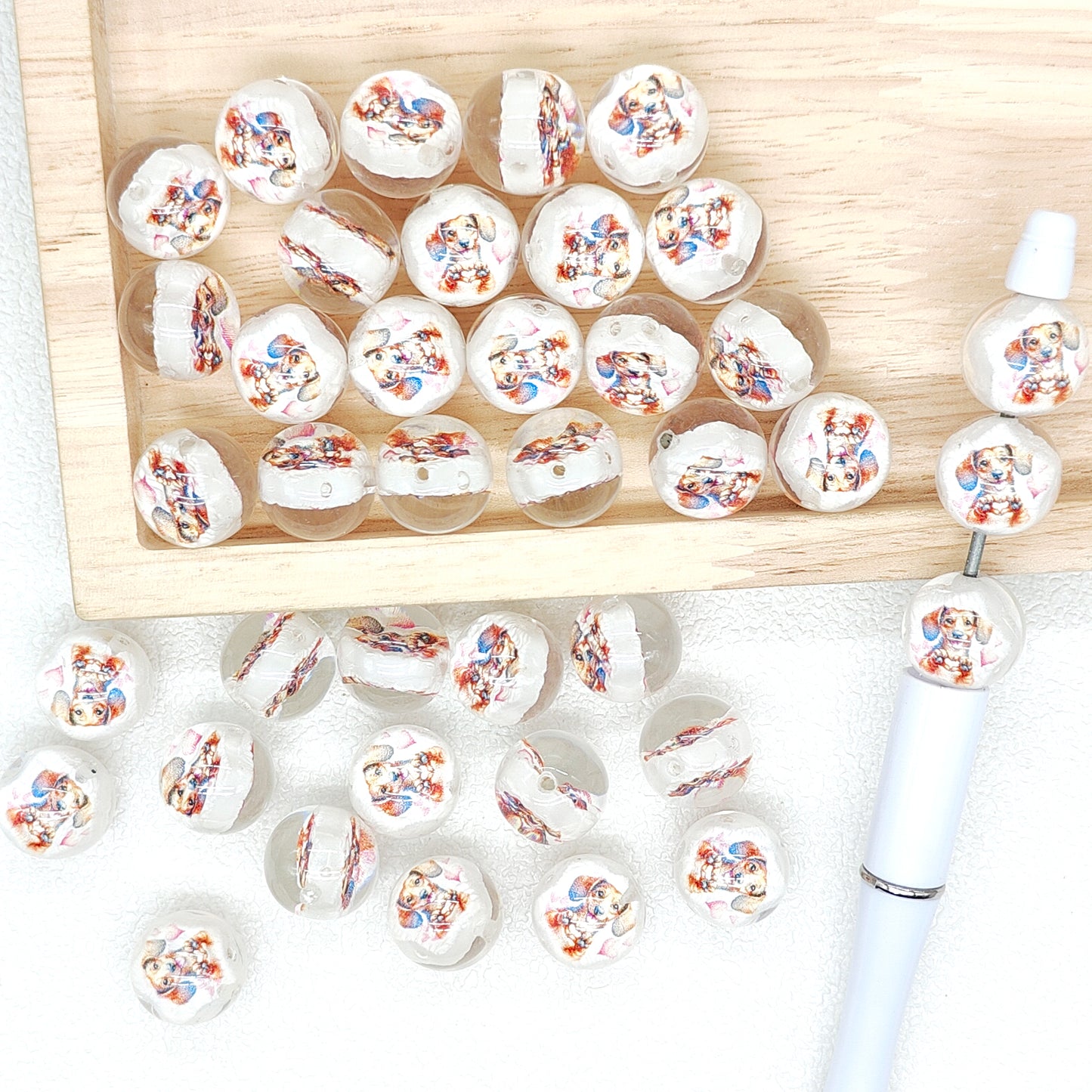 16mm Dog Acrylic Beads,Round Gumball Beads,Wholesale Beads