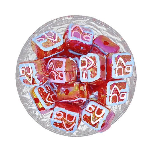 Red House Focal Acrylic Beads