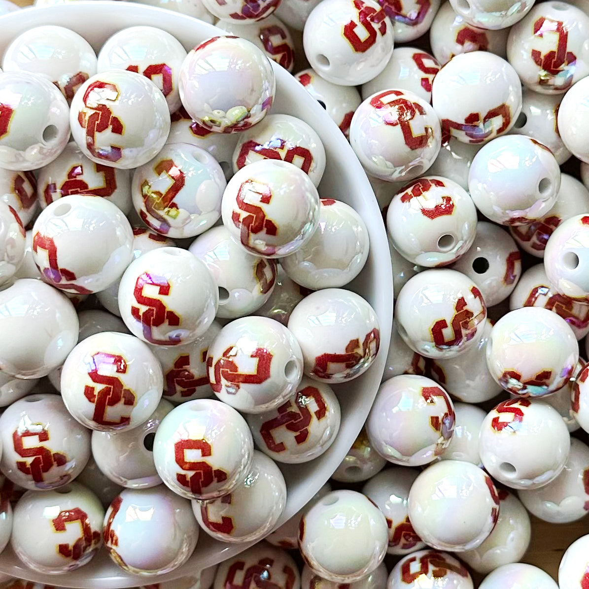 16mm UV College Football Team Gumball Acrylic Beads