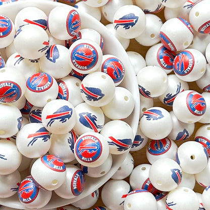 16mm Football Team Acrylic Beads,Frosted Pearl Gumball Beads