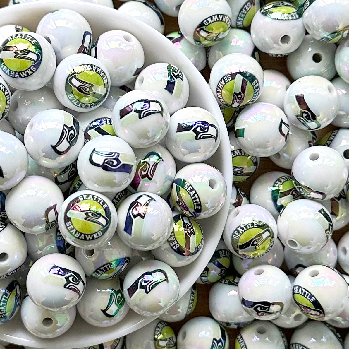 16mm UV Football Team Gumball Acrylic Beads