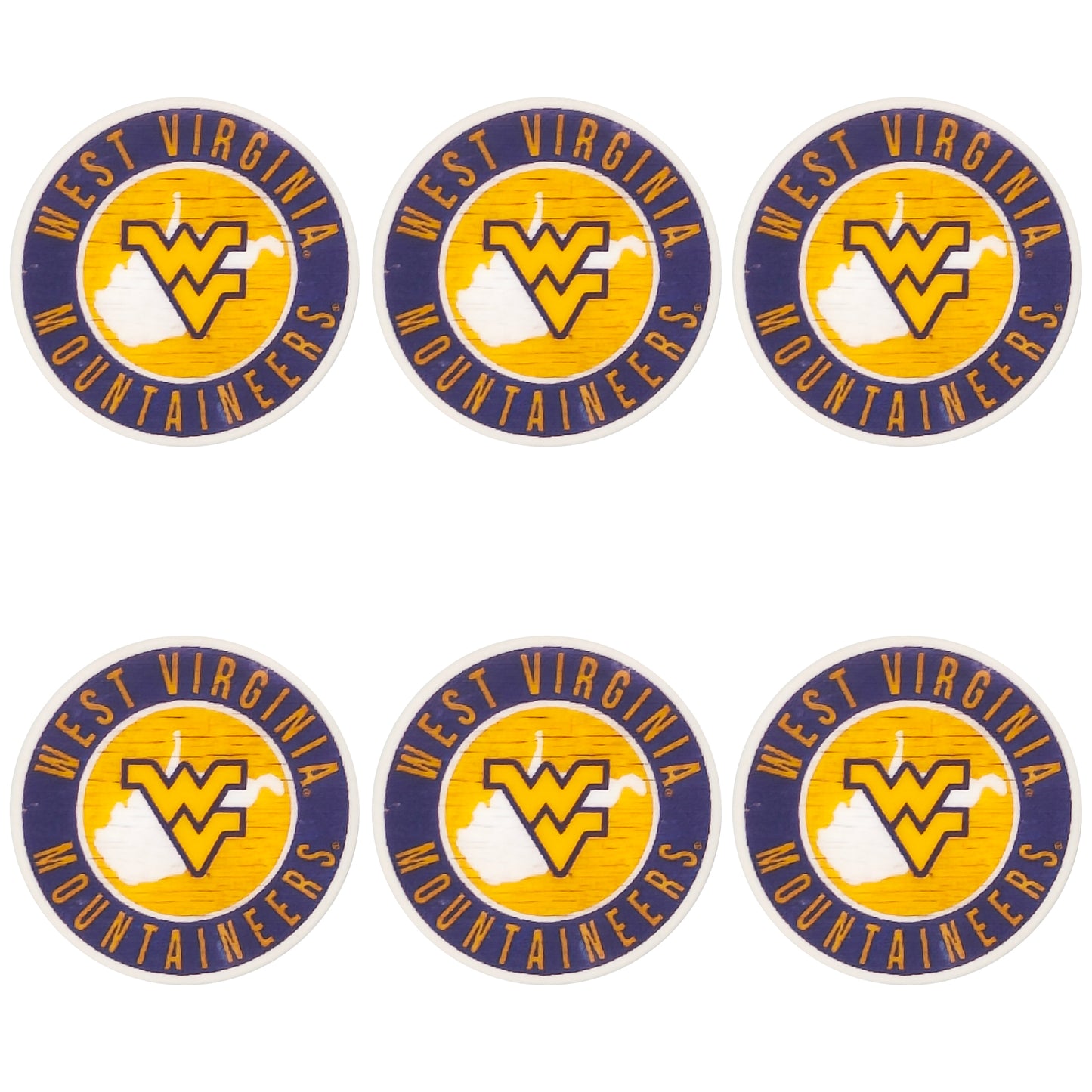 New Flat Round Print Silicone College Football Team Focal Beads