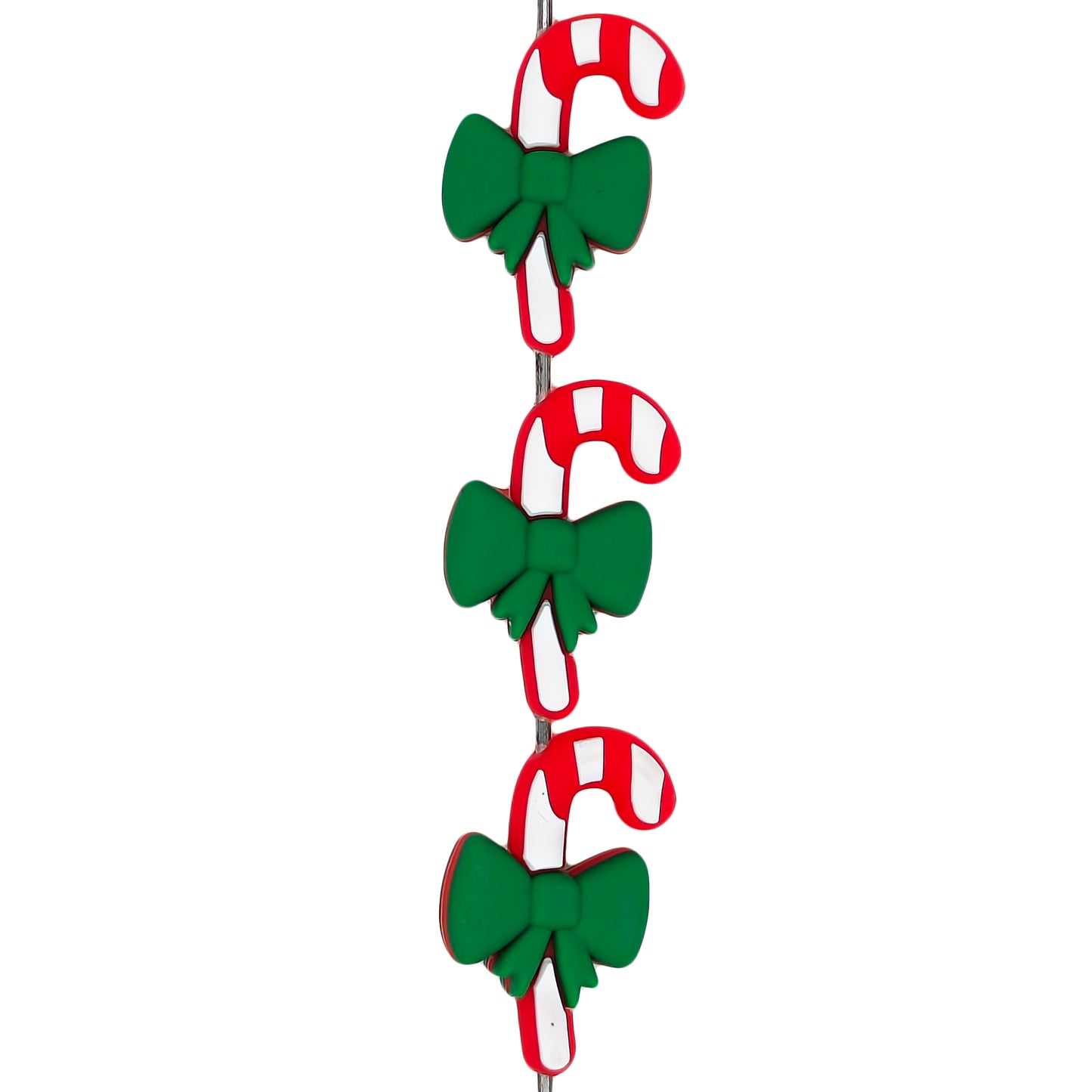 3D Bow Candy Cane Christmas Focal