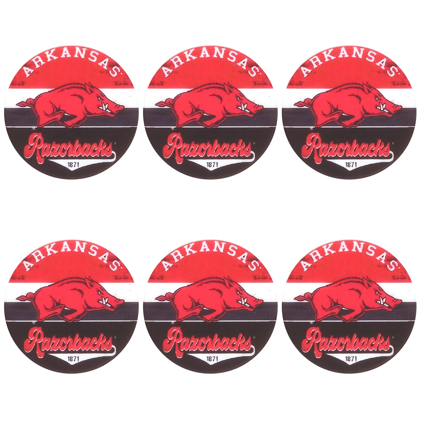 New Flat Round Print Silicone College Football Team Focal Beads