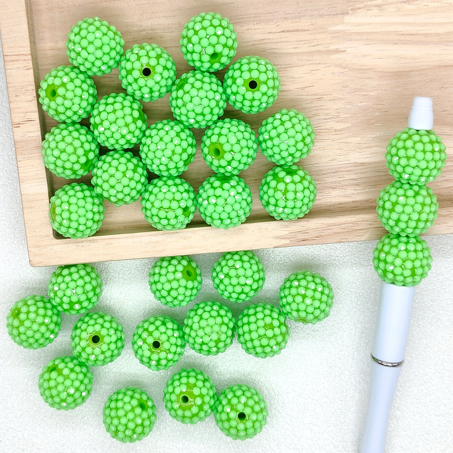 Chunky 20mm Rhinestone Acrylic Bubblegum Bead