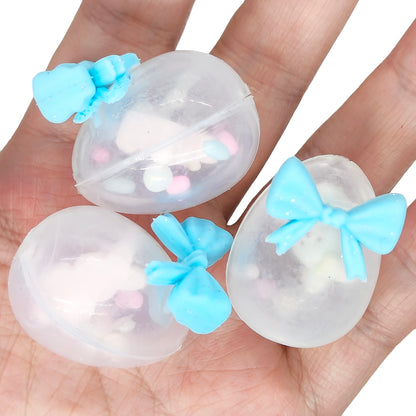 3D Silicone Bow Easter Egg Focal Easter Shaker Beads With Beads Inside