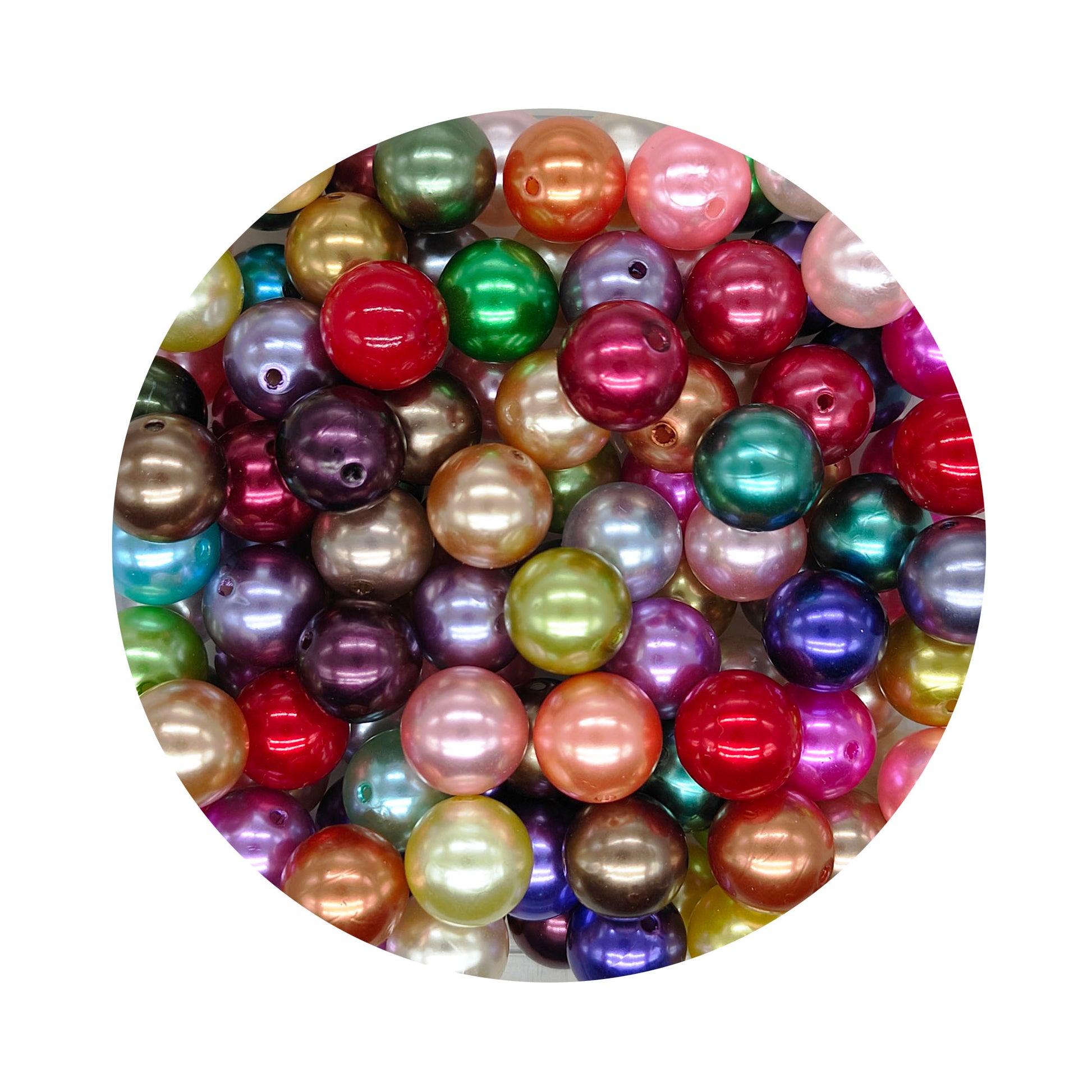 Mix Color Round Acrylic Faux Pearl Beads-20mm