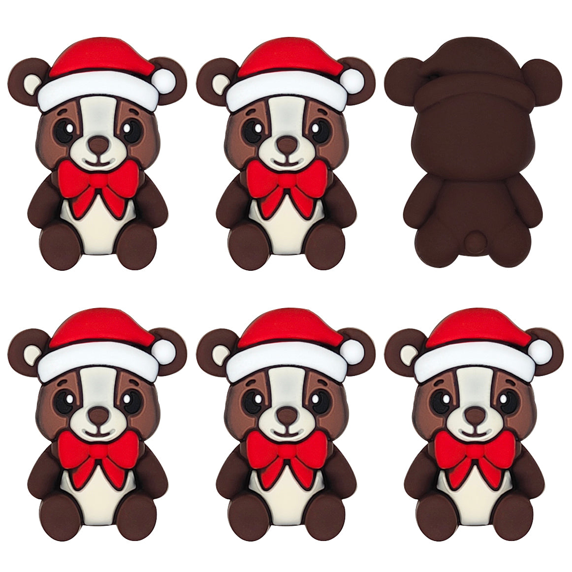 3D Bear with Christmas Hat Focal