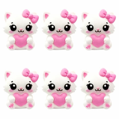 3D Bow White Cat Focal