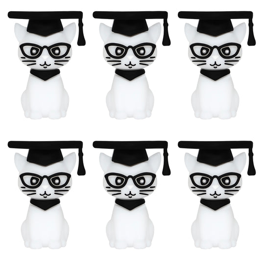3D Cat with Graduation Hat Focal