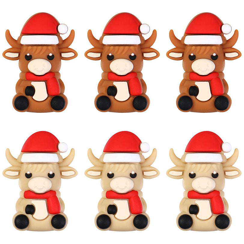 3D Christmas Highland Cow Focal