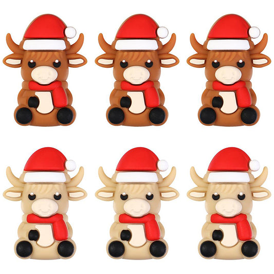 3D Christmas Highland Cow Focal