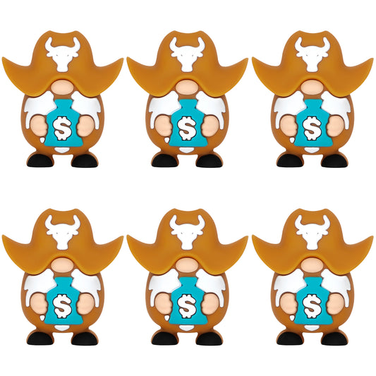 3D Cowboy Gnome with Money Bag Western Focal