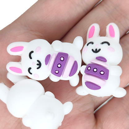 3D Easter Bunny Rabbit Egg Easter Focal Beads