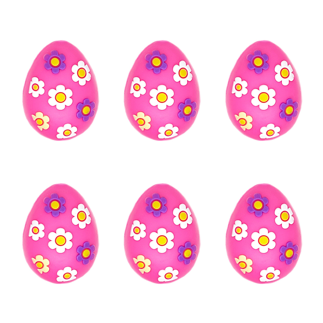 3D Easter Colorful Flower Eggs Silicone Focal Beads