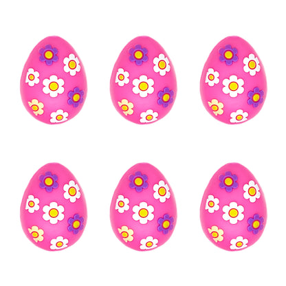 3D Easter Colorful Flower Eggs Silicone Focal Beads