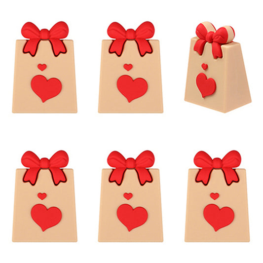 3D Gift Bag Bow Heart Focal