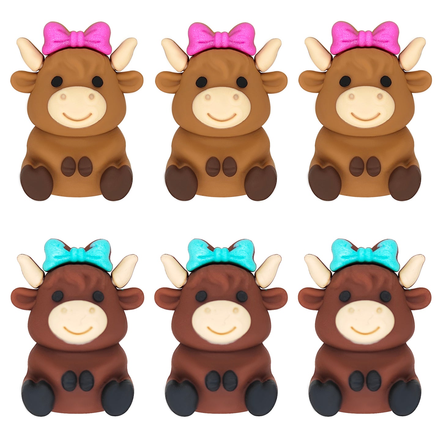 3D Highland Cow Bow Focal Beads