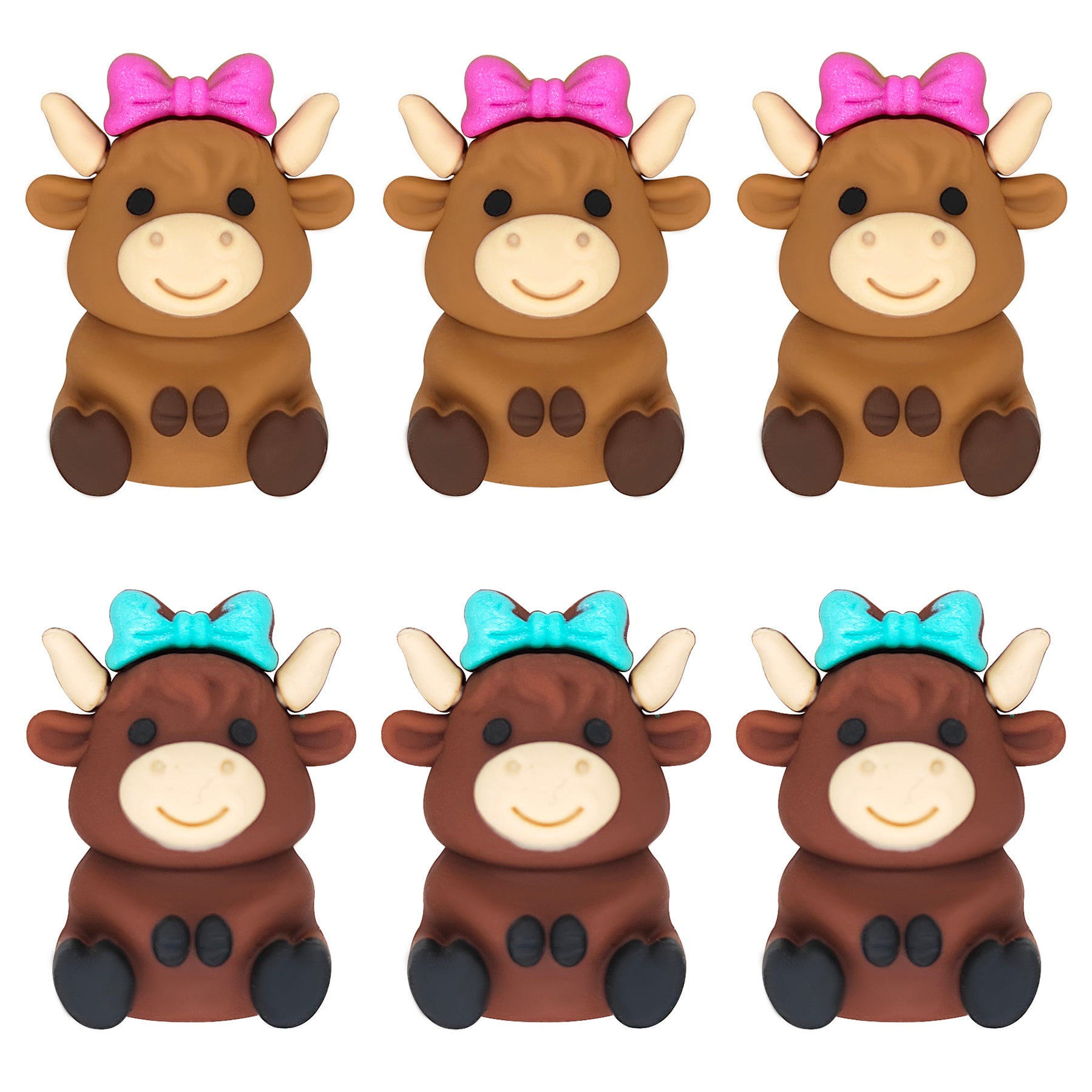 3D Highland Cow Bow Focal Beads