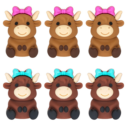 3D Highland Cow Bow Focal Beads