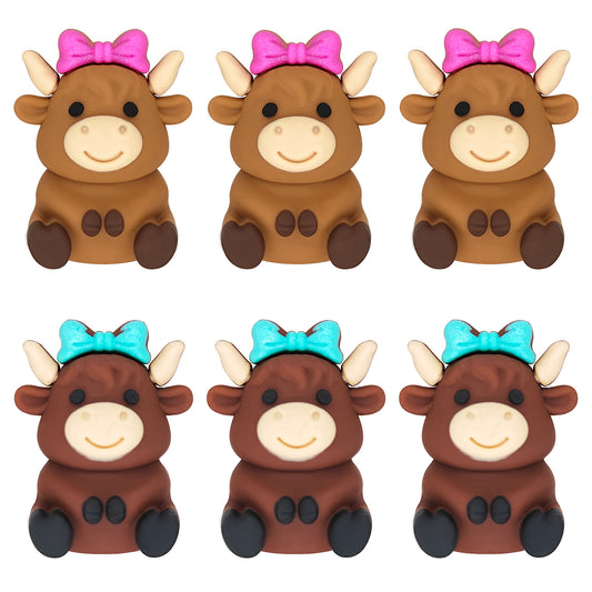 3D Highland Cow Bow Focal Beads