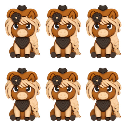 3D Highland Cow Girl Western Focal