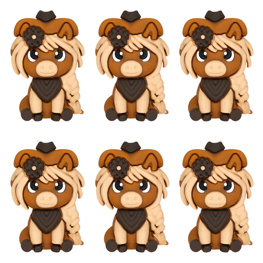 3D Highland Cow Girl Western Focal
