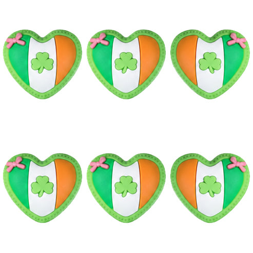 3D Ireland Flag Heart Shamrock Focal