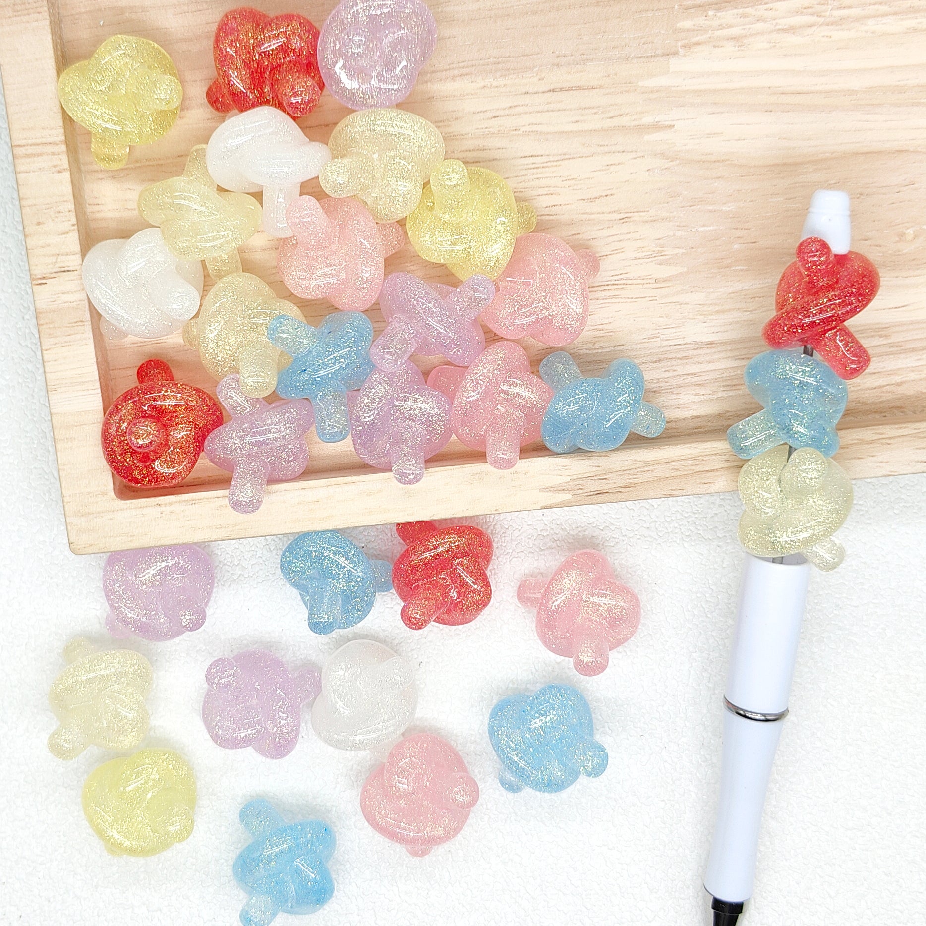 3D Knot Shape Shimmer Acrylic Beads,Jewelry Loose Bead