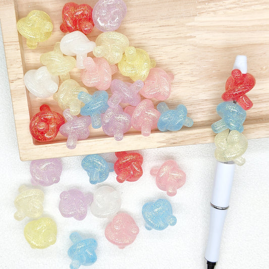 3D Knot Shape Shimmer Acrylic Beads,Jewelry Loose Bead