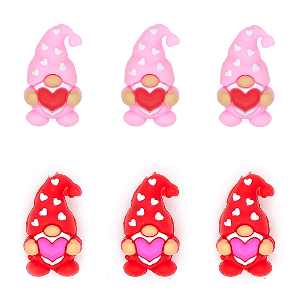 3D Love Heart Gnome Valentine's Day Focal Beads