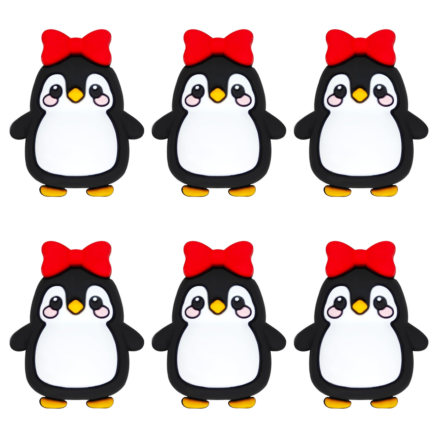 3D Penguin Bowknot Glitter Focal