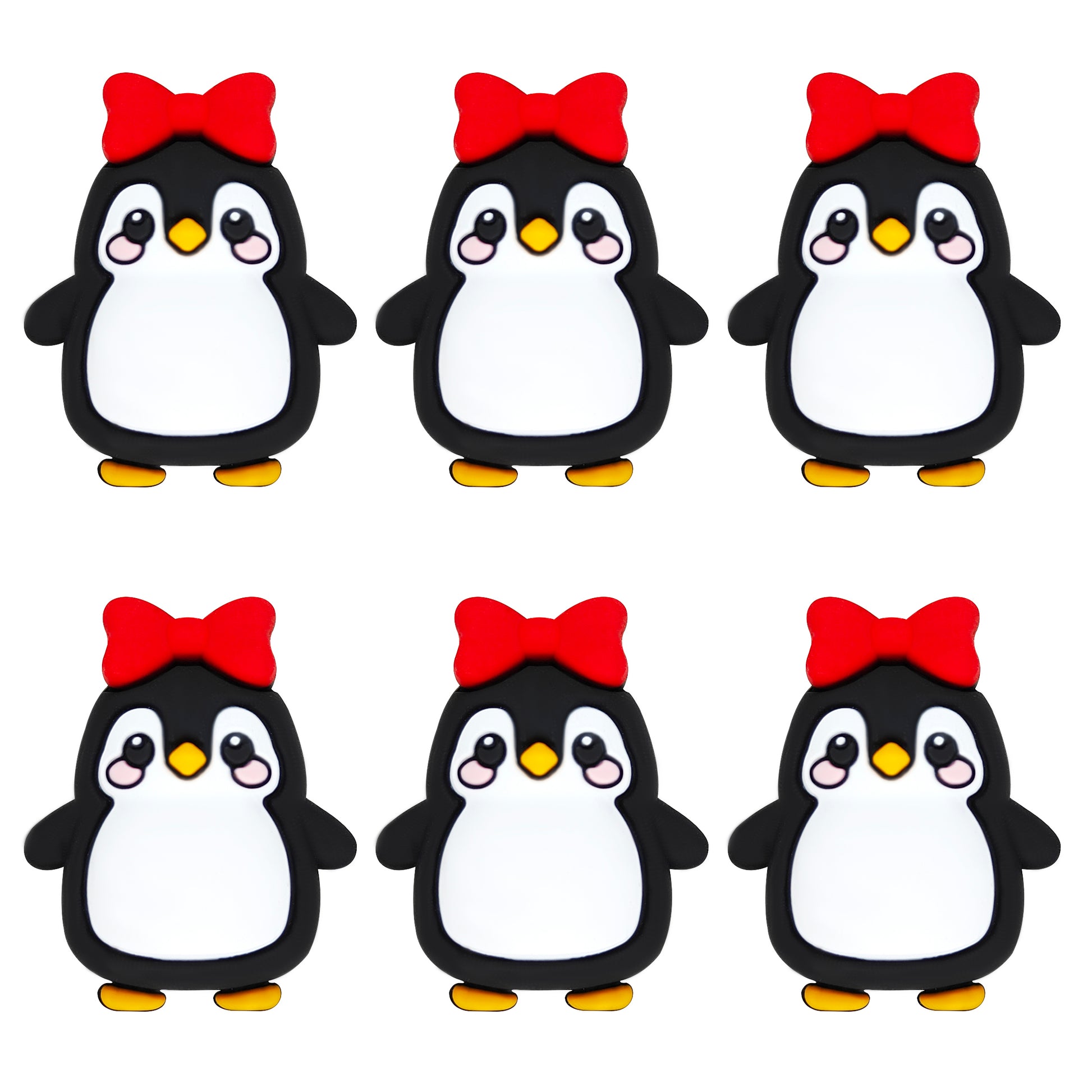 3D Penguin Bowknot Glitter Focal