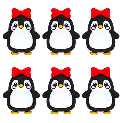 3D Penguin Bowknot Glitter Focal