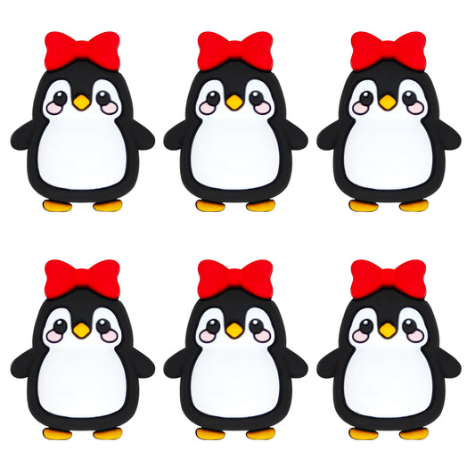 3D Penguin Bowknot Glitter Focal