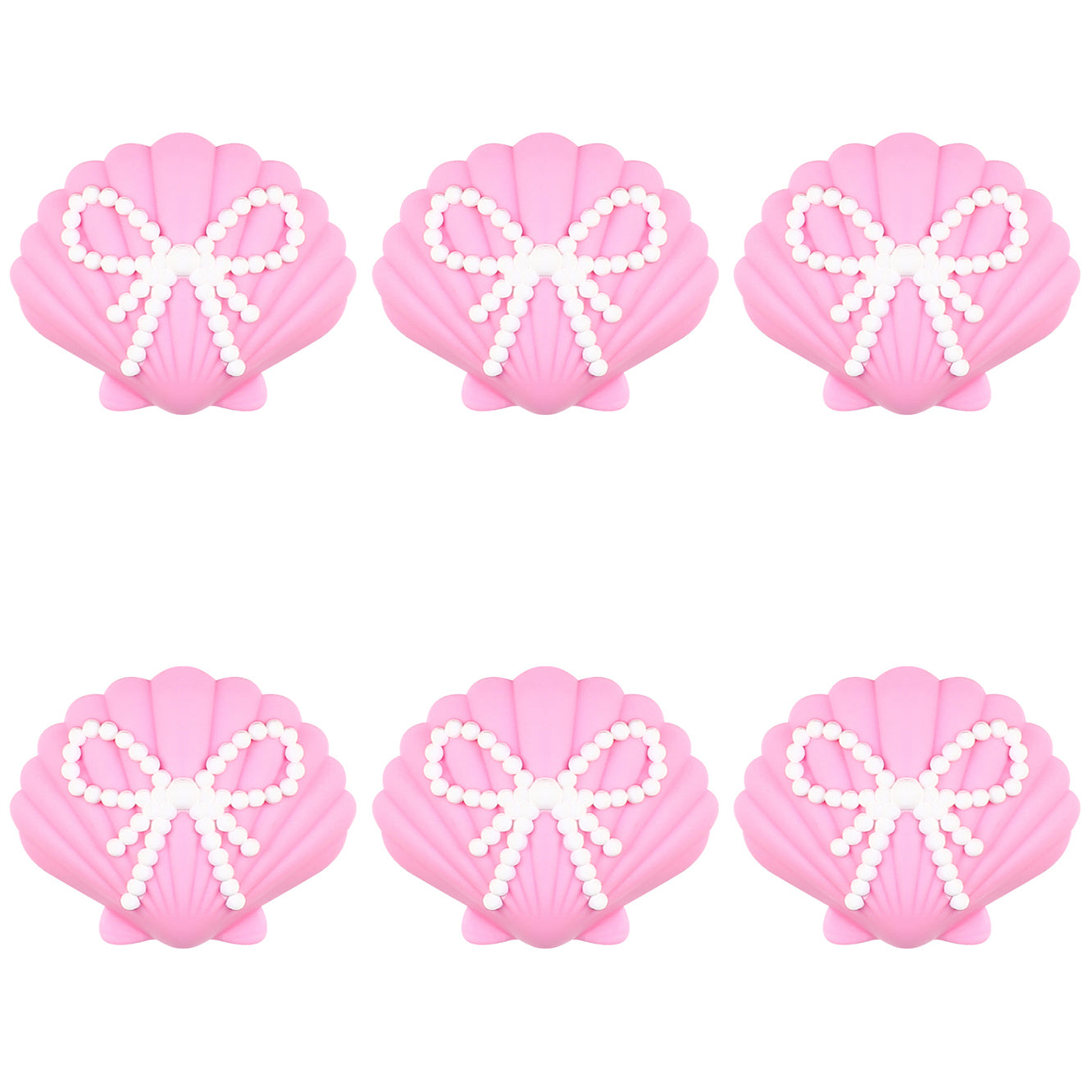3D Pink Pearl Bow Seashell Focal