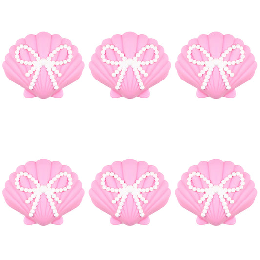 3D Pink Pearl Bow Seashell Focal